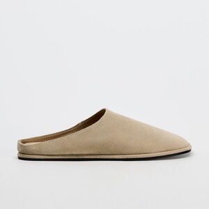 Zara Light Tan Suede Mules